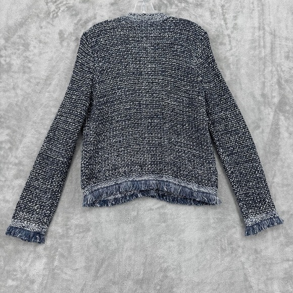 Ann Taylor Sweater Womens Medium Cardigan Sequin Fringe Button Career Classic - Picture 2 of 12